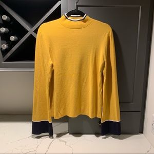 Retro yellow high neck sweater with original tags